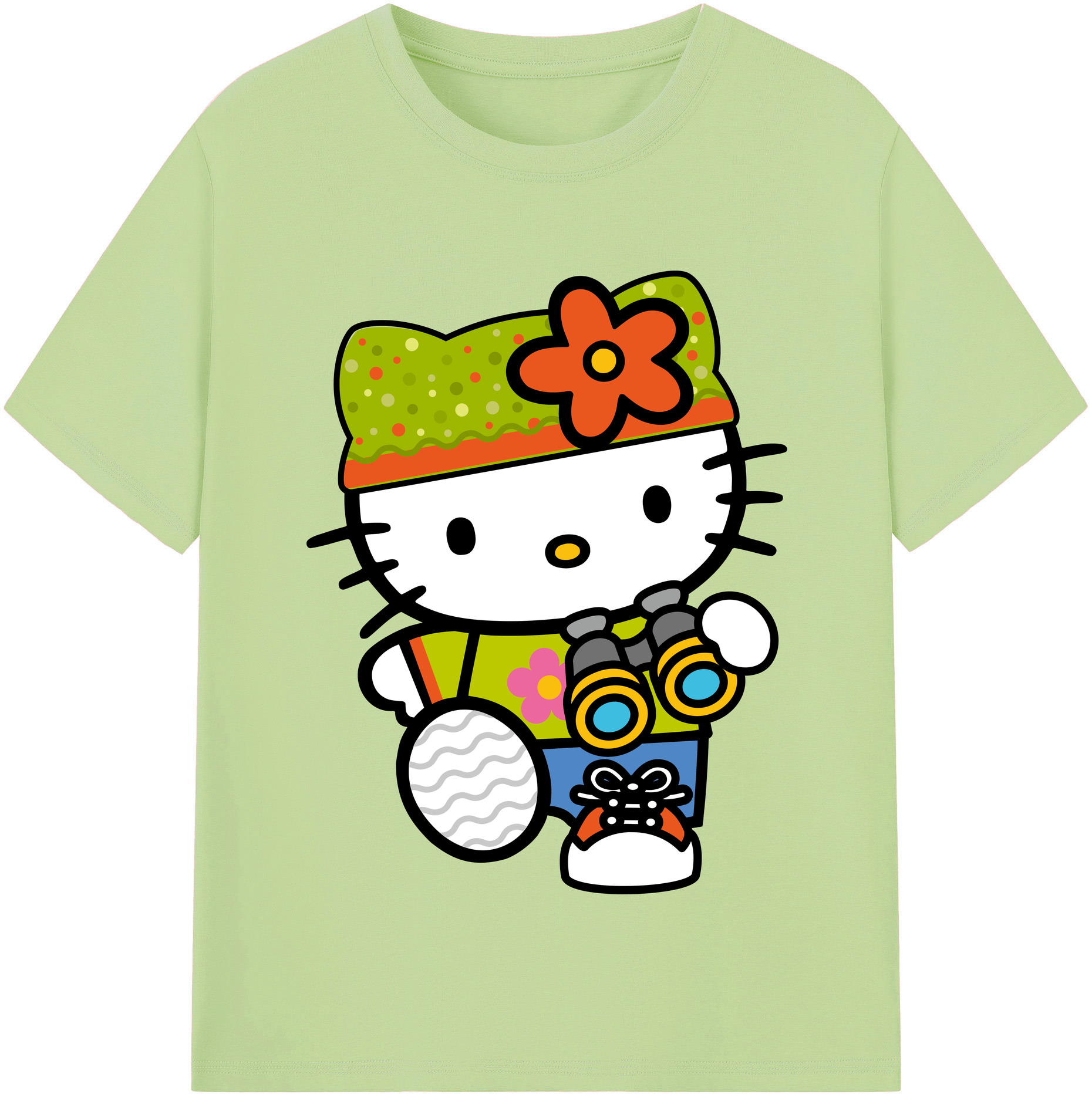 （画像用） Hello Kitty ハローキティ 綿100％半袖Tシャツ（フロントプリント）